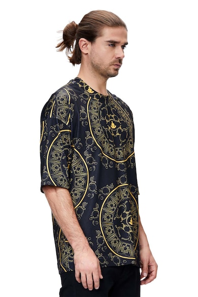 HAMZA Уголемена тениска Mantra с шарка Мъже