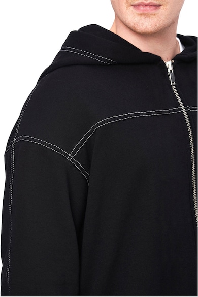 HAMZA Milan kapucnis cipzáros pulóver kontrasztos részletekkel férfi