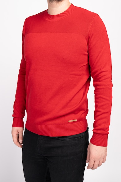 Timeout Рипсен пуловер с овално деколте Мъже