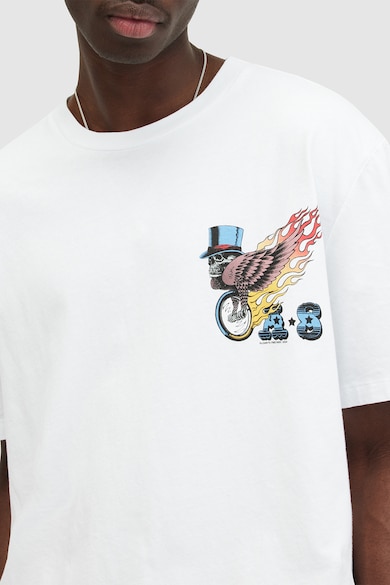 AllSaints Памучна тениска Roller с фигурална шарка Мъже
