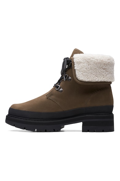 Clarks Bocanci din piele nabuc cu garnitura din blana shearling Orianna Femei