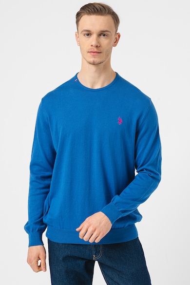 U.S. Polo Assn. Памучен пуловер с овално деколте Мъже