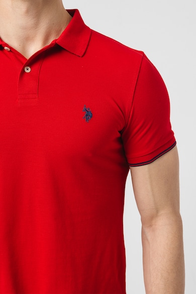 U.S. Polo Assn. Памучна тениска с яка и лого Мъже