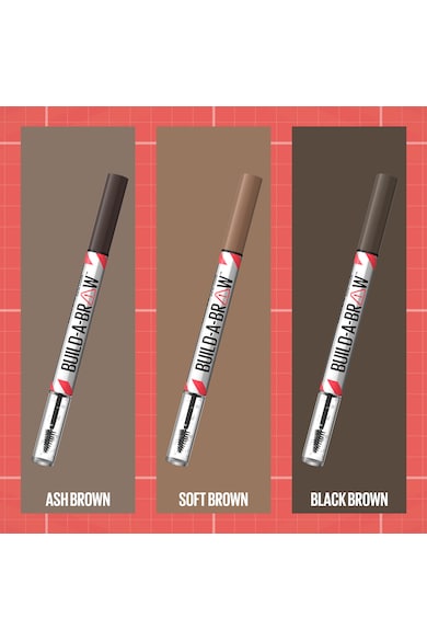 Maybelline NY Маркер за вежди + фиксиращ гел 2 в 1 Maybelline New York Build a brow, 255 Soft Brown, 1,4 гр Жени