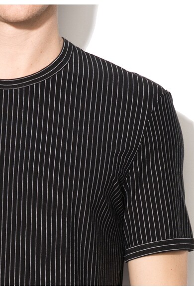Dolce & Gabbana Fekete Kerek Nyakú Póló, Fehér Csíkos Mintával férfi