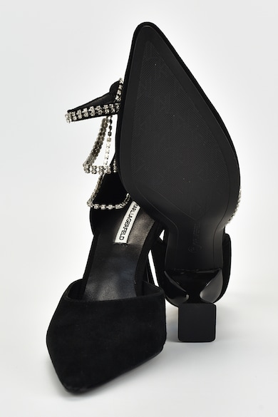 Karl Lagerfeld Nyersbőr cipő strasszkövekkel női