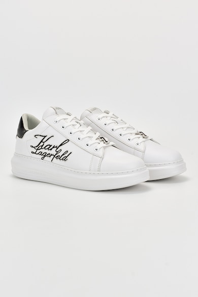 Karl Lagerfeld Кожени спортни обувки с бродирано лого Мъже