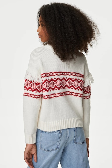 Marks & Spencer Пуловер с овално деколте и ресни Момичета