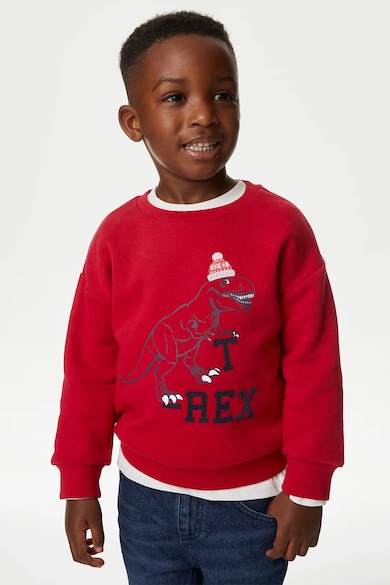 Marks & Spencer Mintás pamuttartalmú pulóver Fiú
