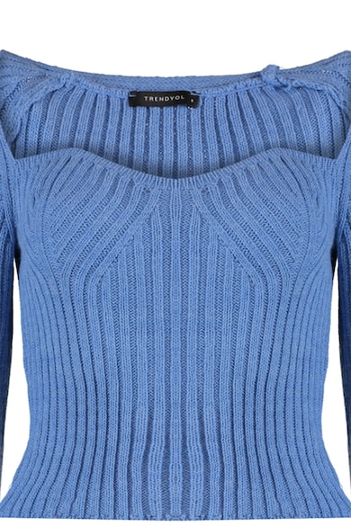 Trendyol Къс пуловер със сърцевидно деколте Жени