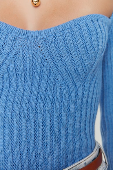 Trendyol Къс пуловер със сърцевидно деколте Жени