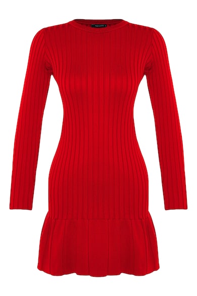 Trendyol Рипсена рокля тип пуловер с разкроен подгъв Жени