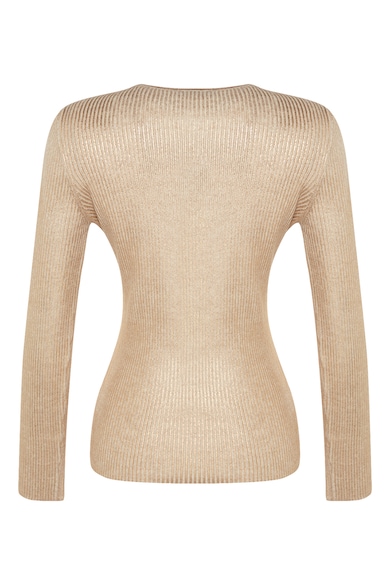 Trendyol Fémes hatású bordázott pulóver női