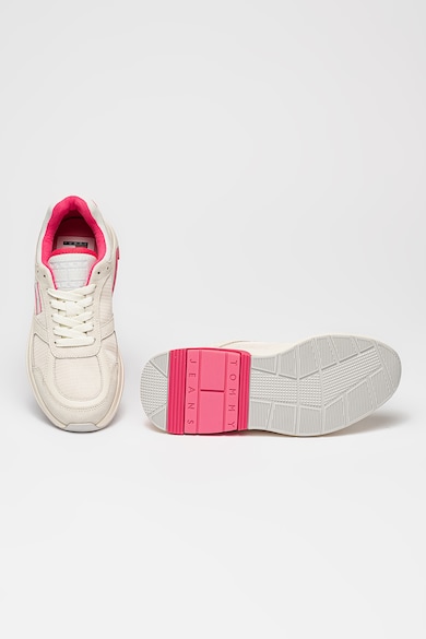Tommy Jeans Nyersbőr sneaker kontrasztos részletekkel női