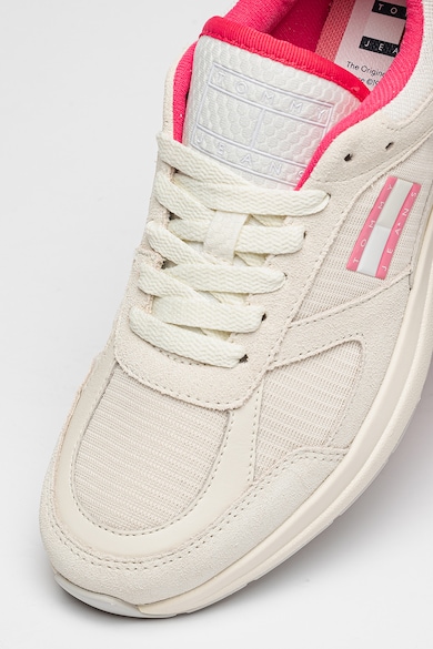 Tommy Jeans Nyersbőr sneaker kontrasztos részletekkel női