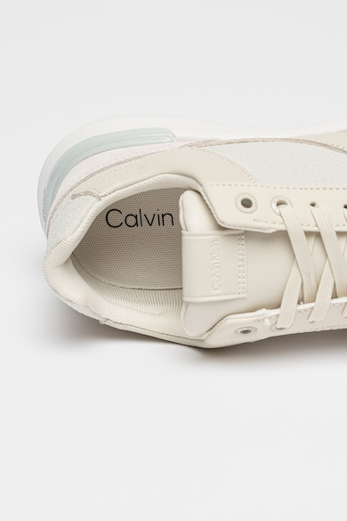 CALVIN KLEIN Bőrsneaker dombornyomott logós részlettel női