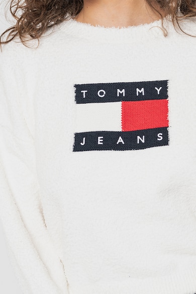Tommy Jeans Мъхест пуловер с лого Жени