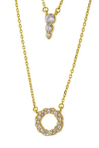 Loisir by Oxette 18 karátos aranybevonatú kétsoros nyaklánc cirkóniával díszítve női