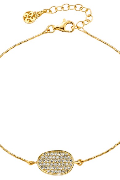 OXETTE Сребърна гривна с 18К златно покритие с циркони Жени