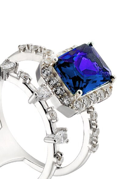 OXETTE Сребърен пръстен с родиево покритие с кристали Жени