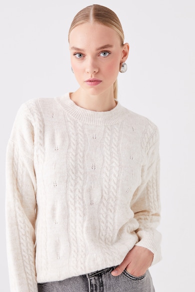 LC WAIKIKI Bő fazonú csavart kötésmintás pulóver női