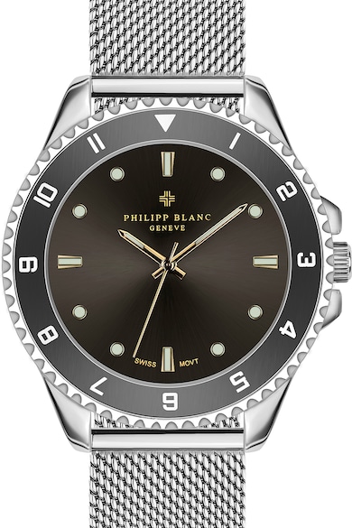 Philipp Blanc Овален аналогов часовник с мрежеста верижка Мъже
