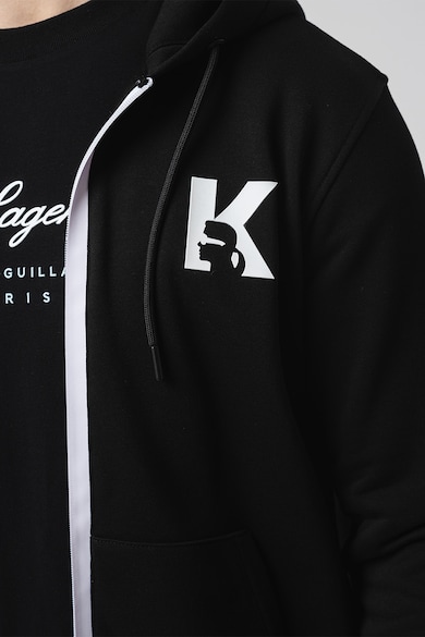 Karl Lagerfeld Cipzáros pulóver kapucnival és kenguruzsebbel férfi