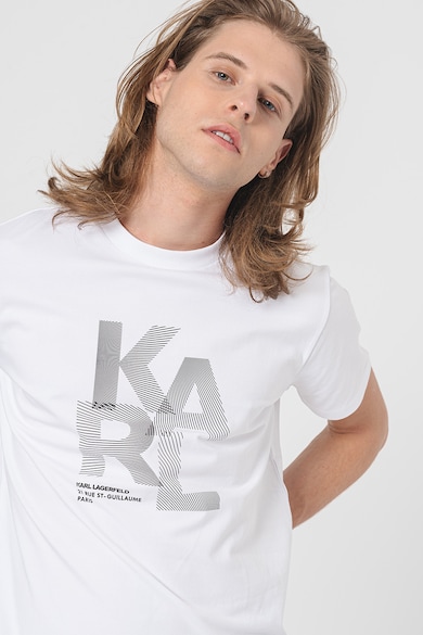 Karl Lagerfeld Kerek nyakú logós póló férfi