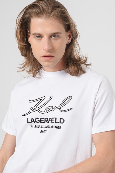 Karl Lagerfeld Тениска с овално декоте и лого Мъже