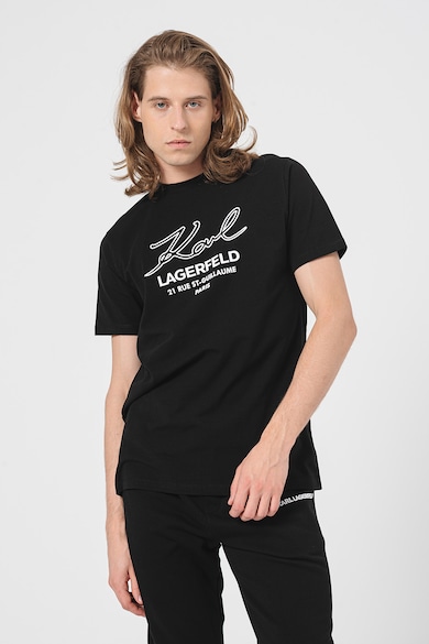 Karl Lagerfeld Тениска с овално декоте и лого Мъже