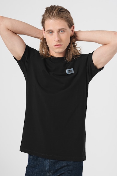 Karl Lagerfeld Kerek nyakú póló diszkrét logóval a mellrészen férfi