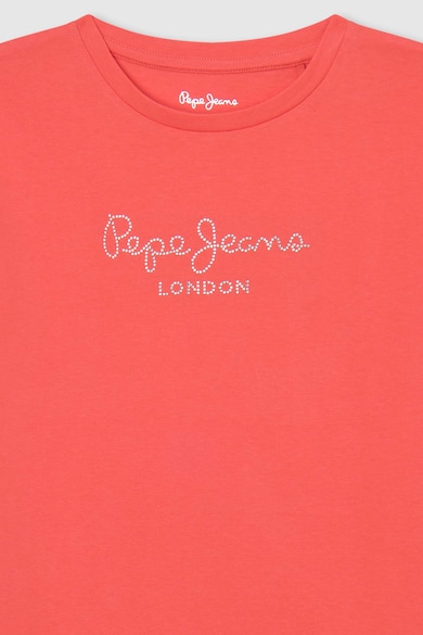 Pepe Jeans London Nuria pamutpóló strasszköves logóval Lány