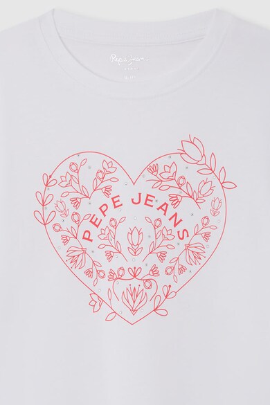 Pepe Jeans London Памучна тениска с принт Момичета