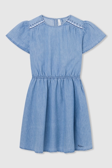 Rochie din denim cu decupaj pe partea din spate - Albastru