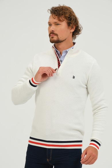 Giorgio di Mare Texturált pulóver cipzáros hasítékkal férfi
