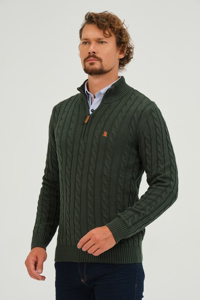Giorgio di Mare Памучен пуловер с къс цип Мъже
