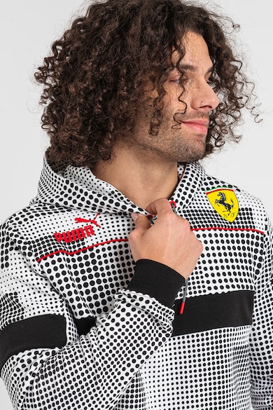 Puma Ferrari Race terepmintás kapucnis pulóver pöttyös mintával férfi