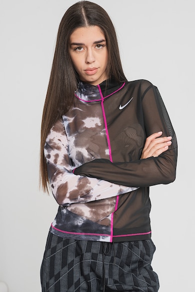 Nike Блуза с принт и средновисока яка Жени