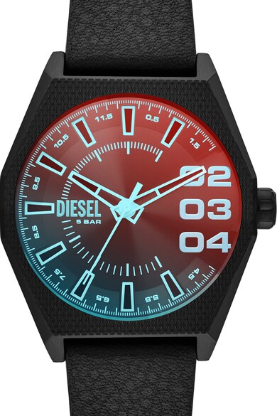 Diesel Кварцов часовник с кожена каишка Мъже