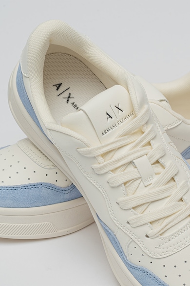 ARMANI EXCHANGE Műbőr sneaker nyersbőr részletekkel női