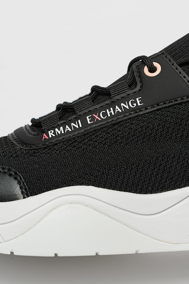 ARMANI EXCHANGE Műbőr sneaker textilrészletekkel női