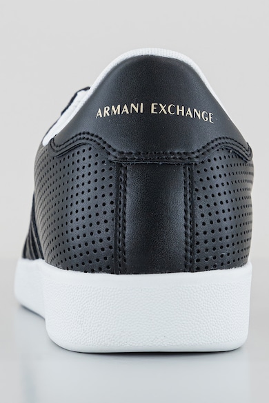 ARMANI EXCHANGE Кожени спортни обувки с перфорации и лого Мъже