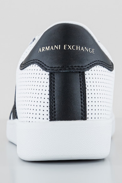 ARMANI EXCHANGE Кожени спортни обувки с перфорации и лого Мъже