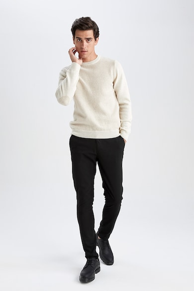 DeFacto Пуловер с вълна и апликирани лакти Мъже