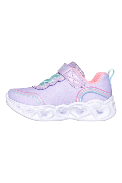 Skechers Heart Lights - Retro Hearts csillámos dizájnú tépőzáras sneaker LED-fényekkel Lány