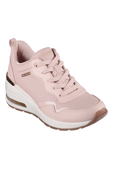 Skechers Pantofi sport cu talpa wedge si insertii de piele Million Air-Hotter Air Femei