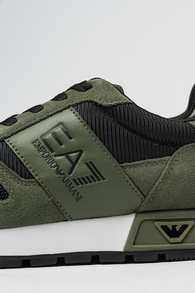 EA7 Pantofi sport low-cut cu insertii din piele intoarsa Barbati