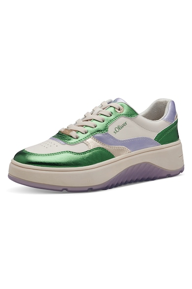 s.Oliver Colorblock dizájnos lakkozott hatású sneaker női