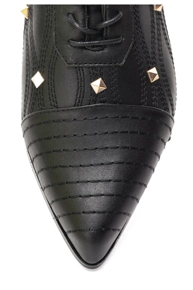 Versace Jeans Pantofi negri din piele cu tinte si aplicatie pe varf Femei