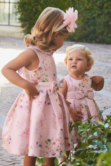 Abel & Lula Сатинирана рокля с панделка Момичета